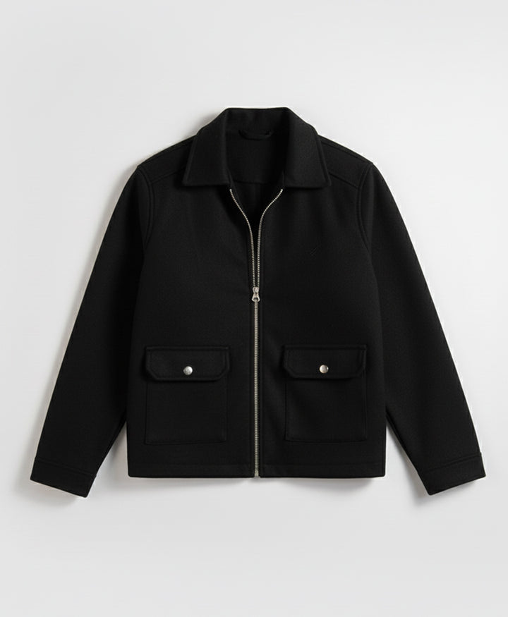 Black Soft Zip-Up Jacket (Women)