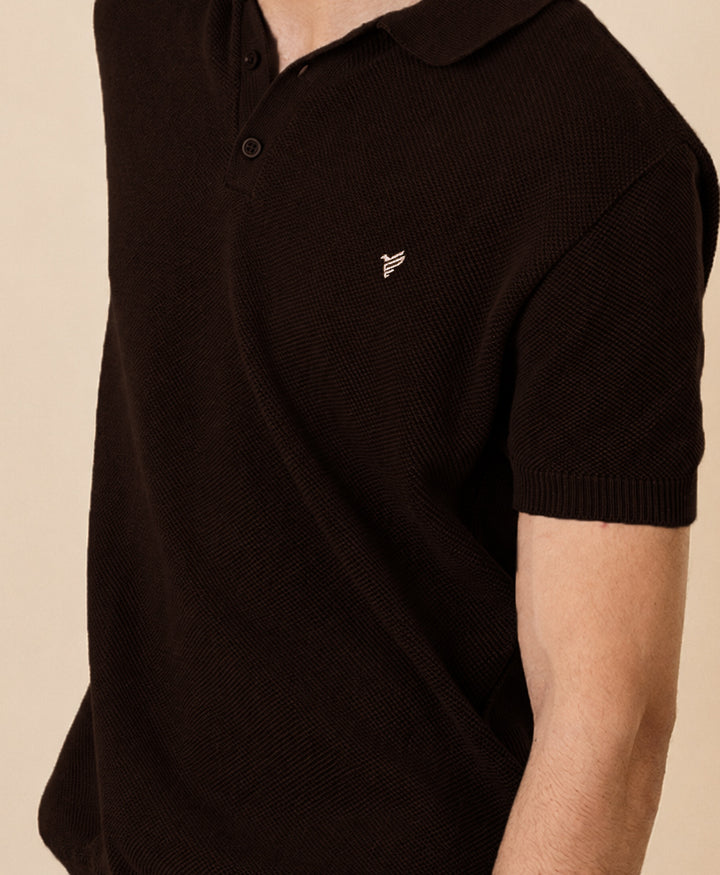 Dk Brown Mesh knitted POLO