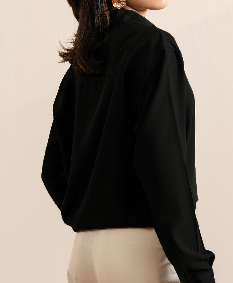 Black Classic Sleek Shirt (Women)