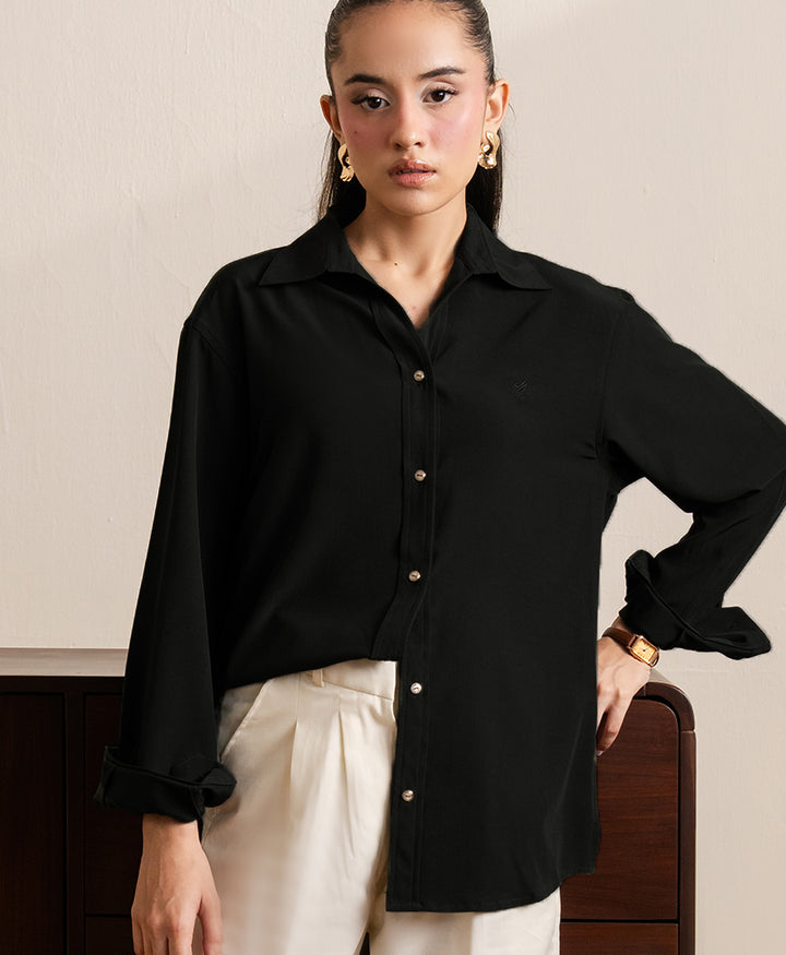 Black Classic Sleek Shirt (Women)