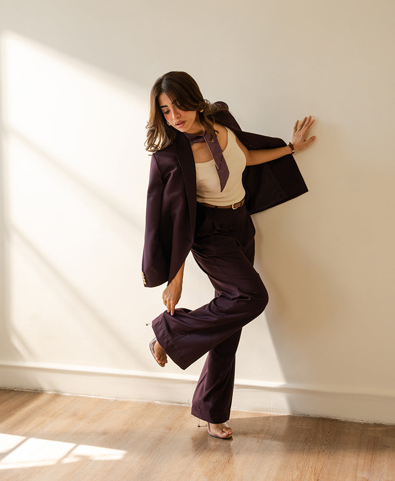 Montclair Burgundy Tailored Blazer (Women)