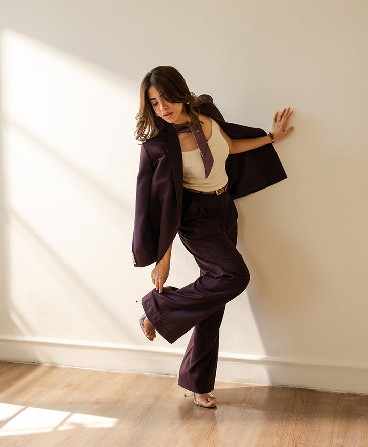 Montclair Burgundy Tailored Blazer (Women)
