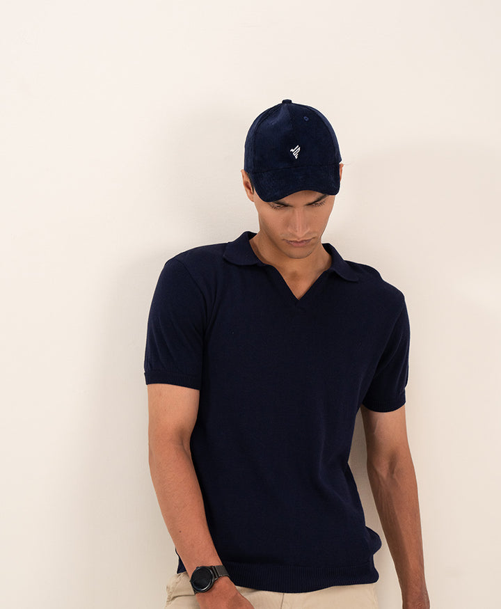 Navy Corduroy Cap