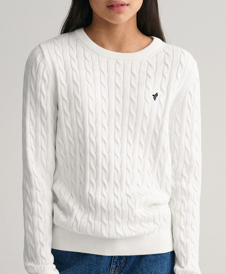White Cable Knit Sweater (Women)