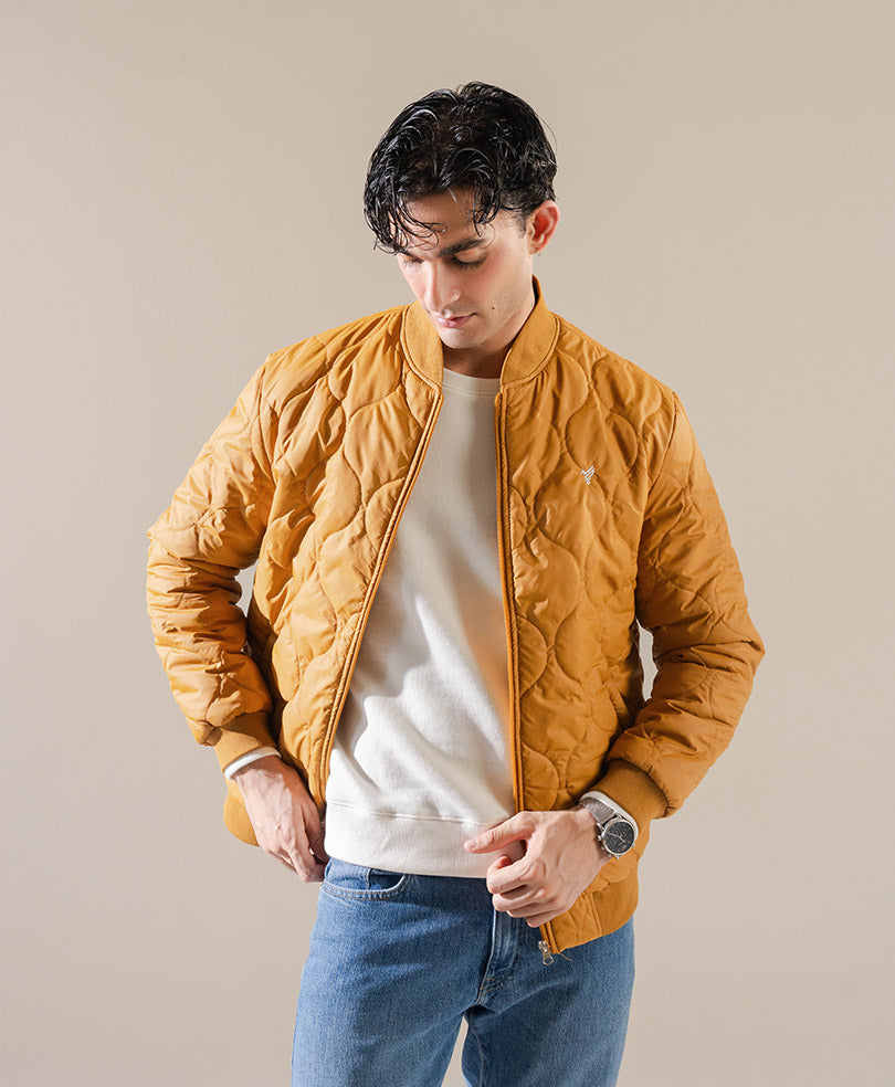 Diamond Quilted Mustard Jacket