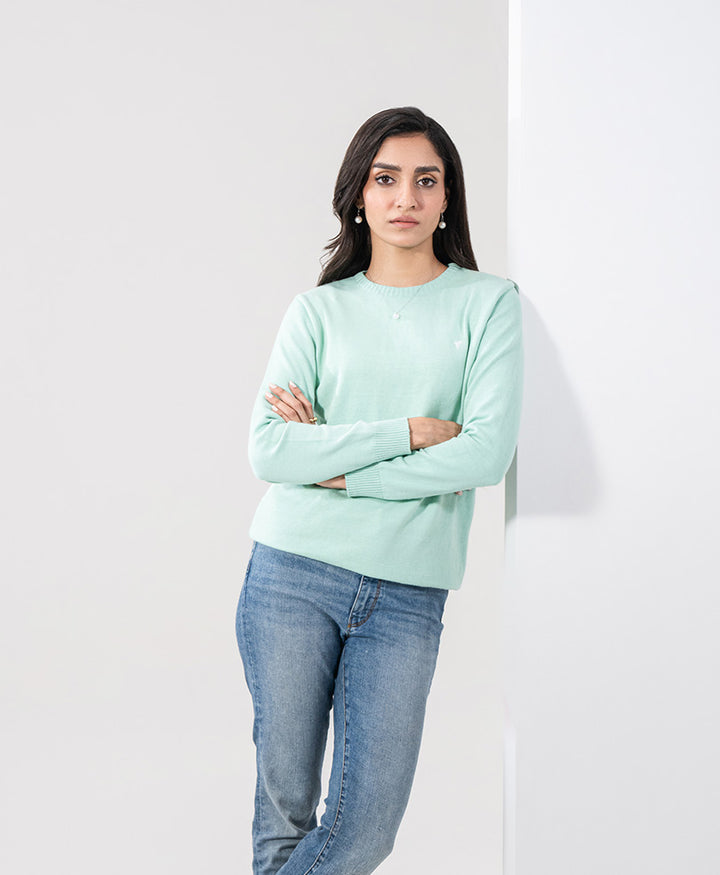 Mint Crew Neck Jumper Sweater (Women)