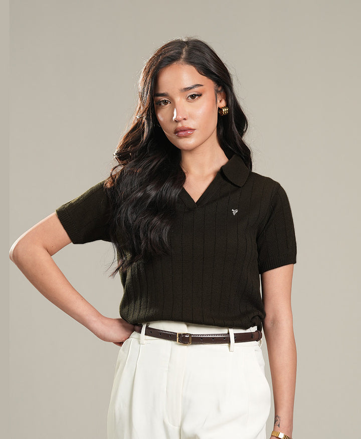 DK Chocolate Knitted POLO (Women)