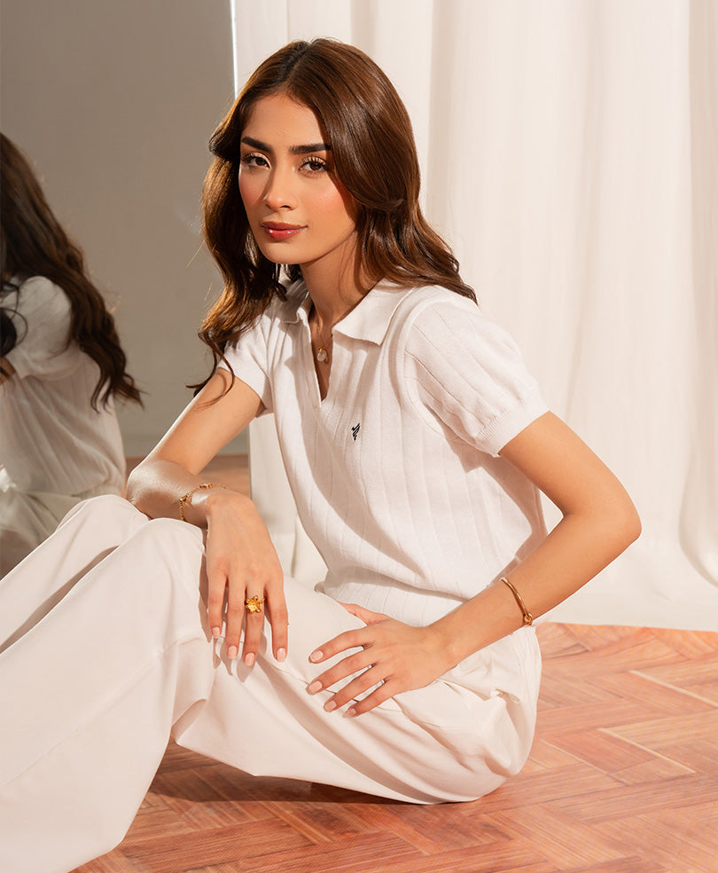 OFF White Knit POLO (Women)