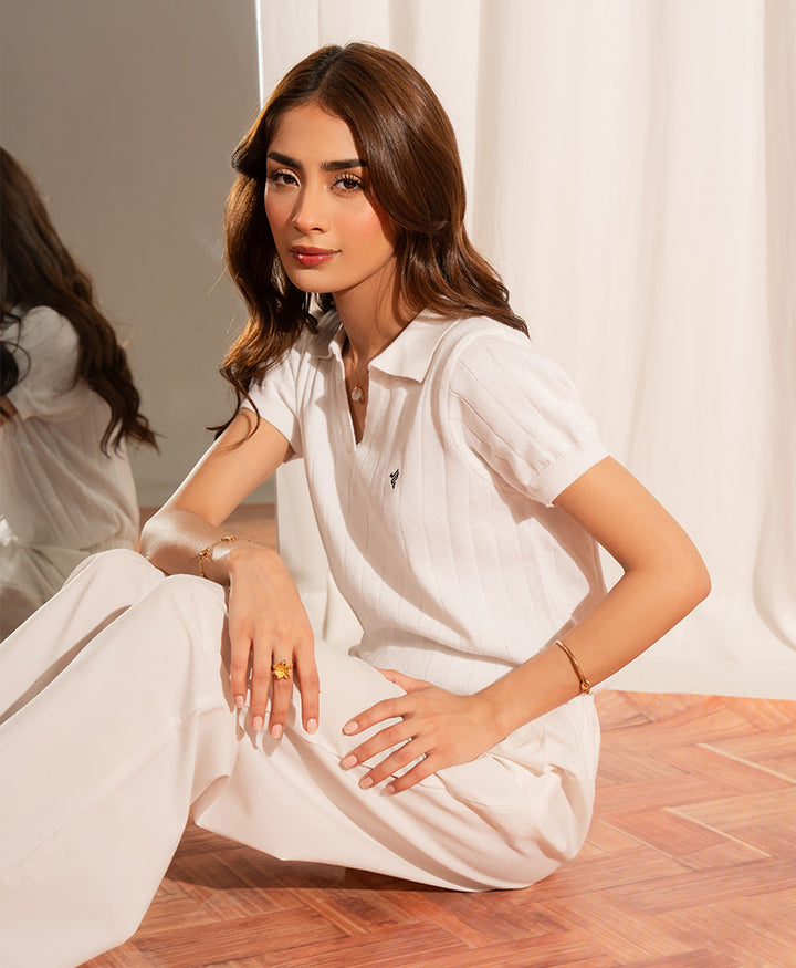 OFF White Knit POLO (Women)