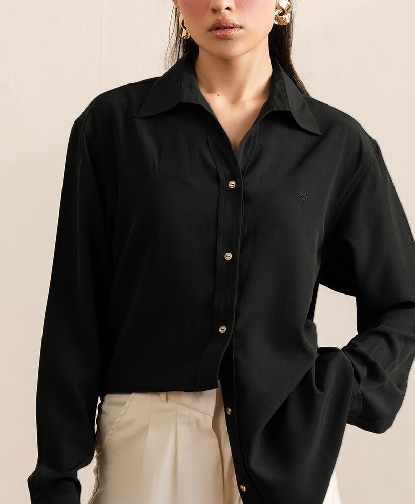 Black Classic Sleek Shirt (Women)