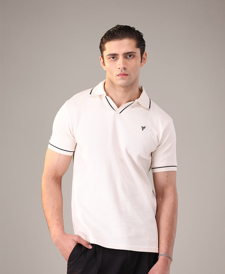 Cream French Knit POLO