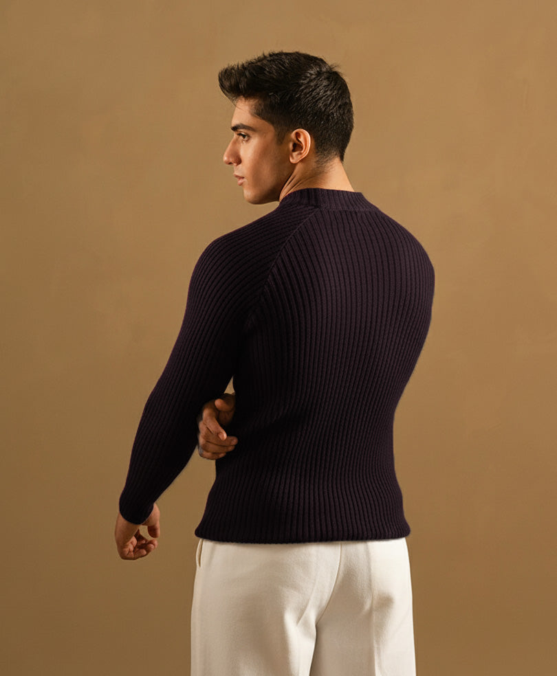 DK Purple Mock Neck Sweater