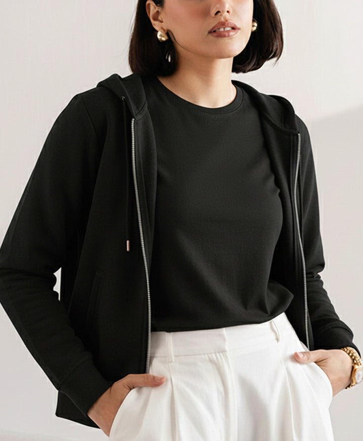 Black Full Zip Hoodie (Women)