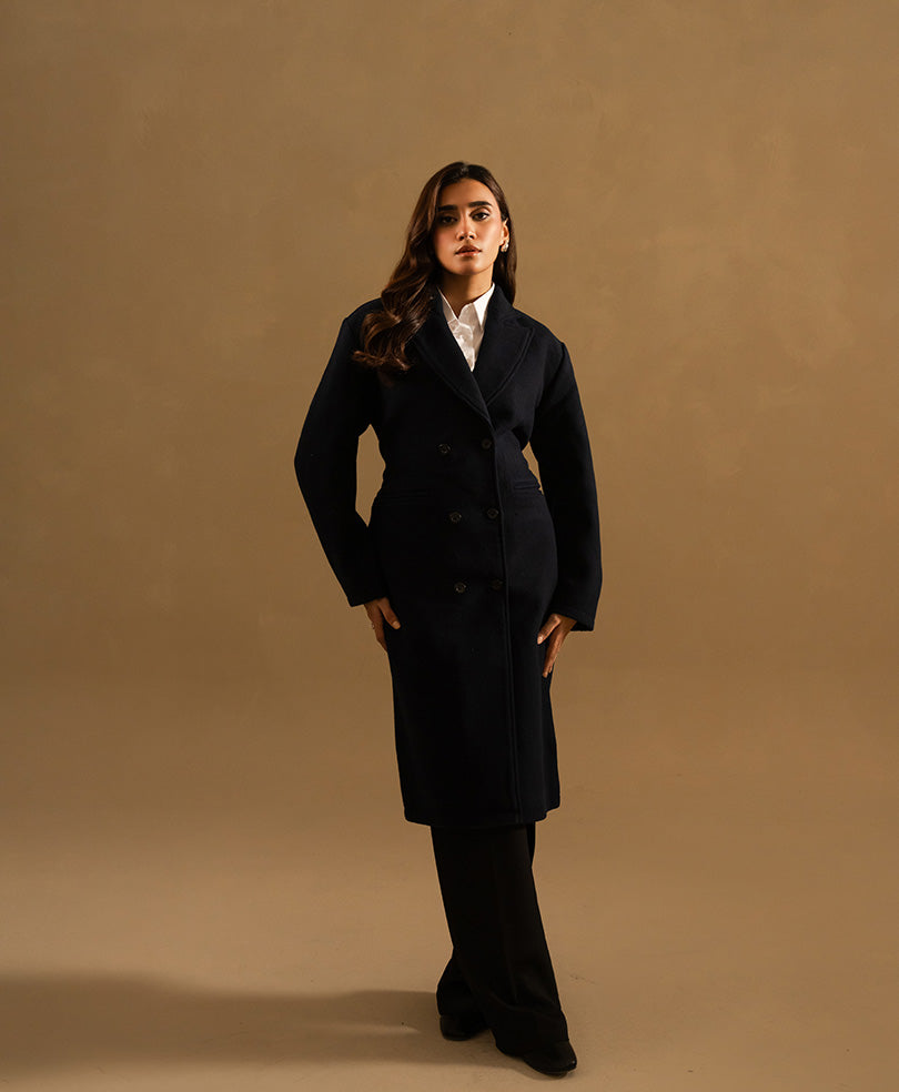 Navy Long Coat (Women)