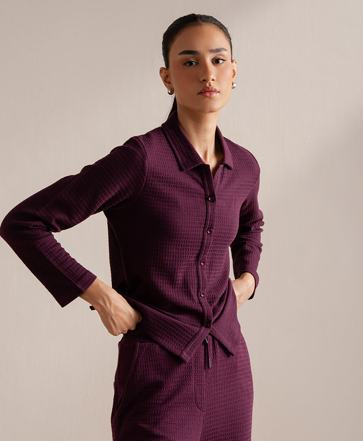 Burgundy Modern Shirt Muse Co-Ord (Women)