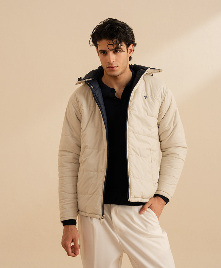 OFF White & Navy Reversible Quilted Jacket