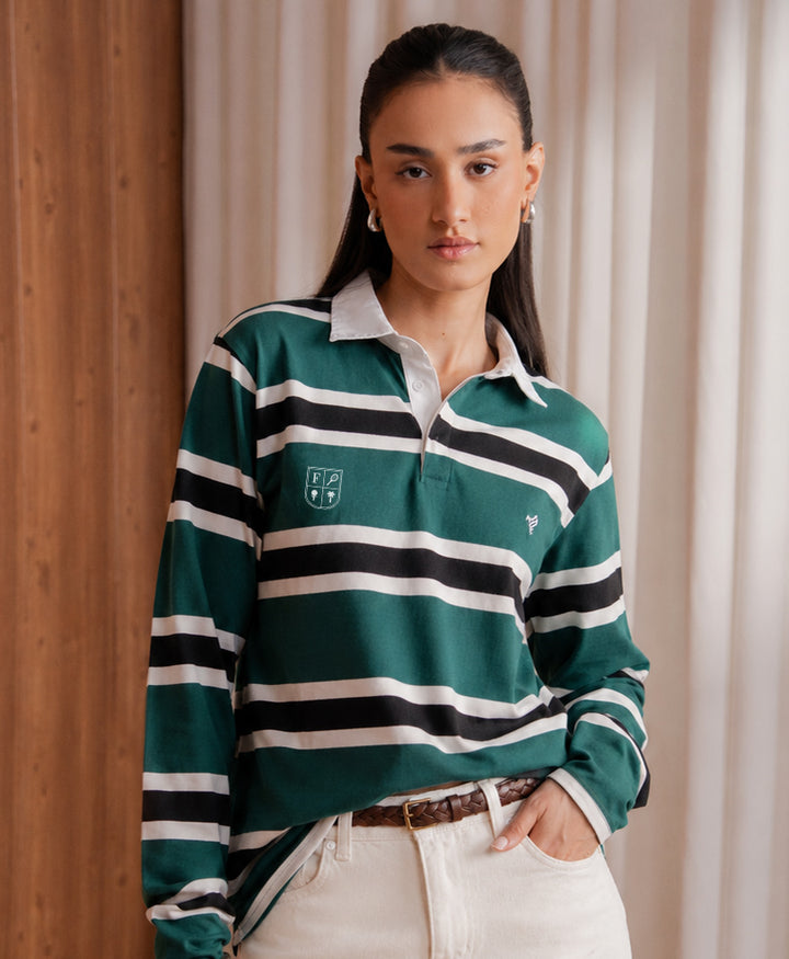 Green Monaco Stripe Rugby (Women)