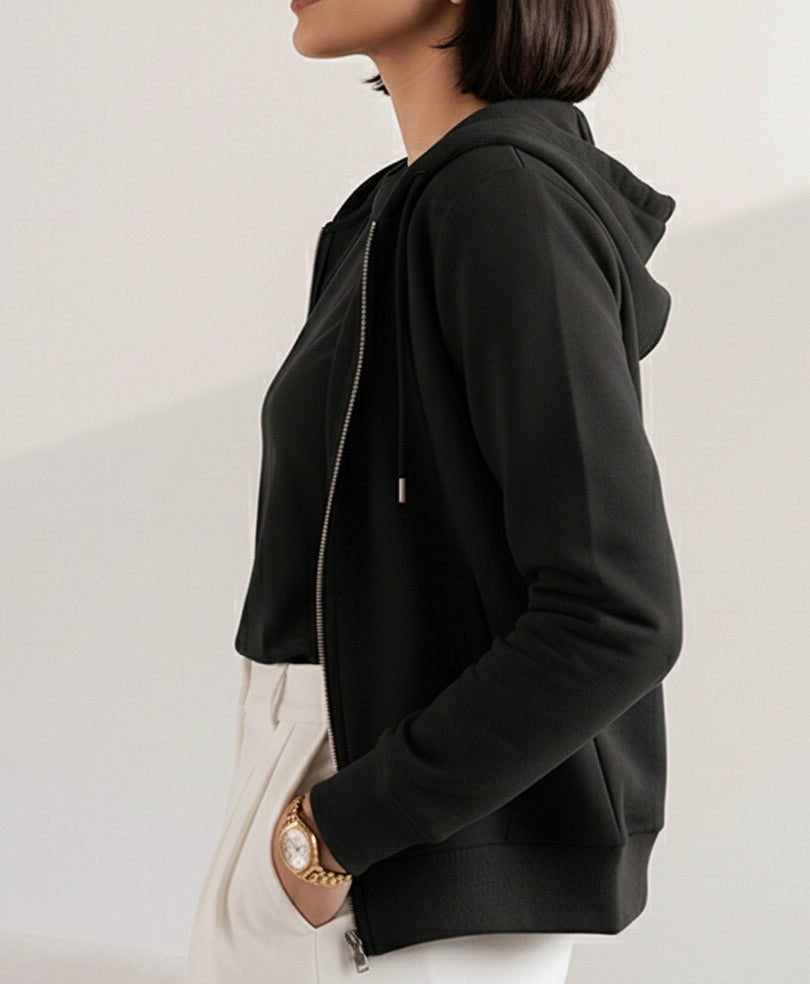 Black Full Zip Hoodie (Women)