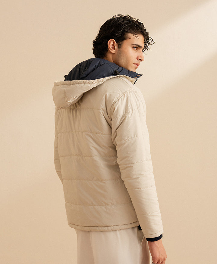 OFF White & Navy Reversible Quilted Jacket