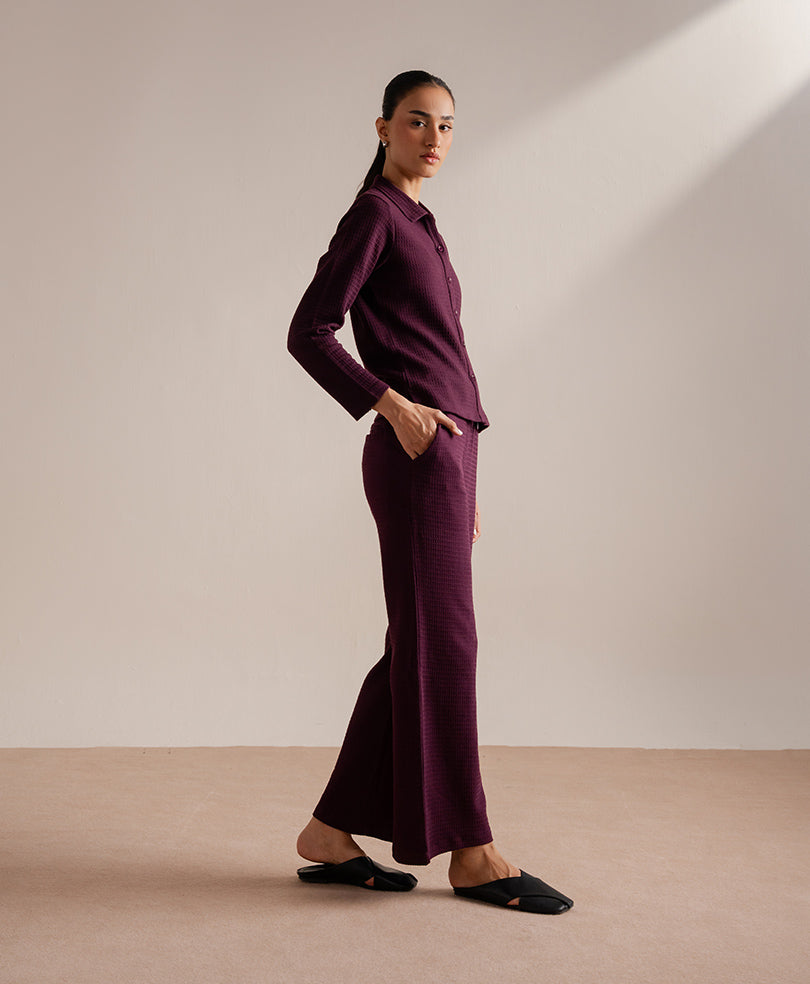 Burgundy Modern Shirt Muse Co-Ord (Women)