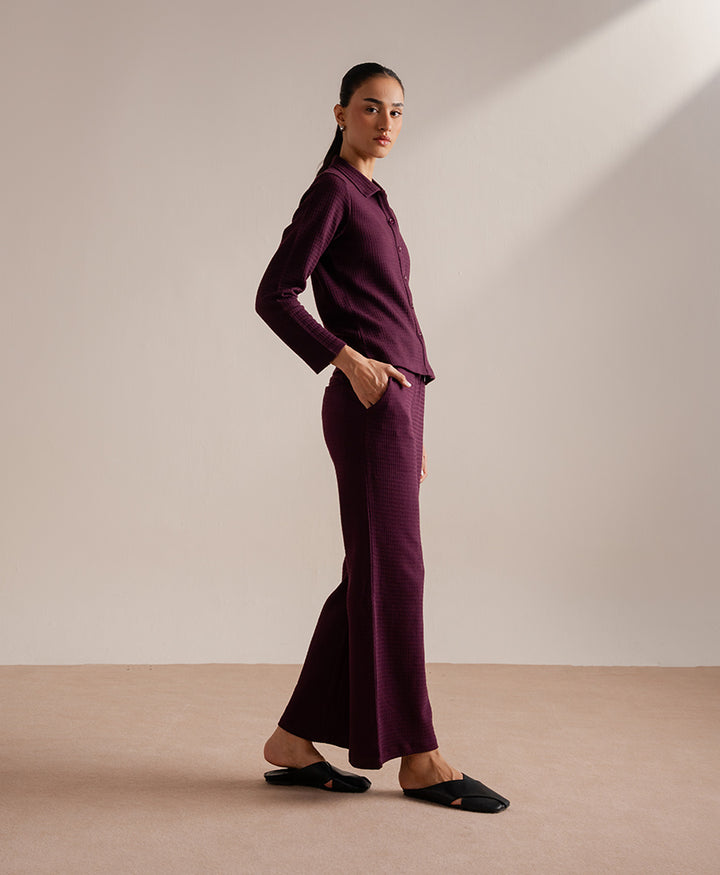 Burgundy Modern Shirt Muse Co-Ord (Women)