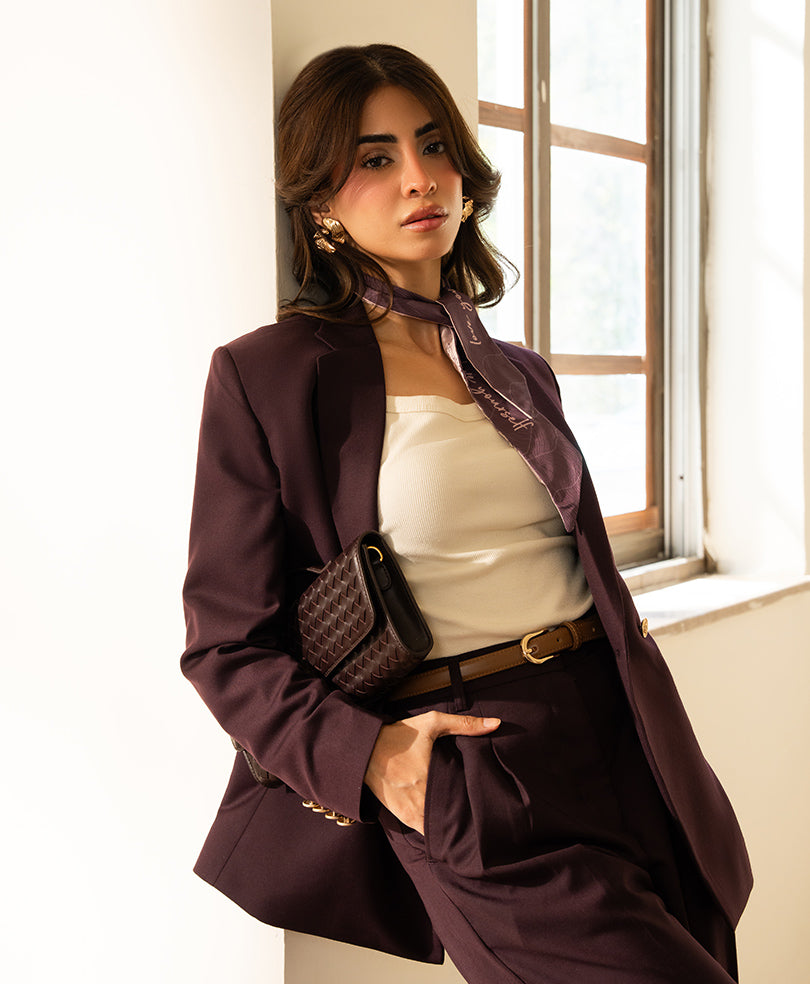 Montclair Burgundy Tailored Blazer (Women)