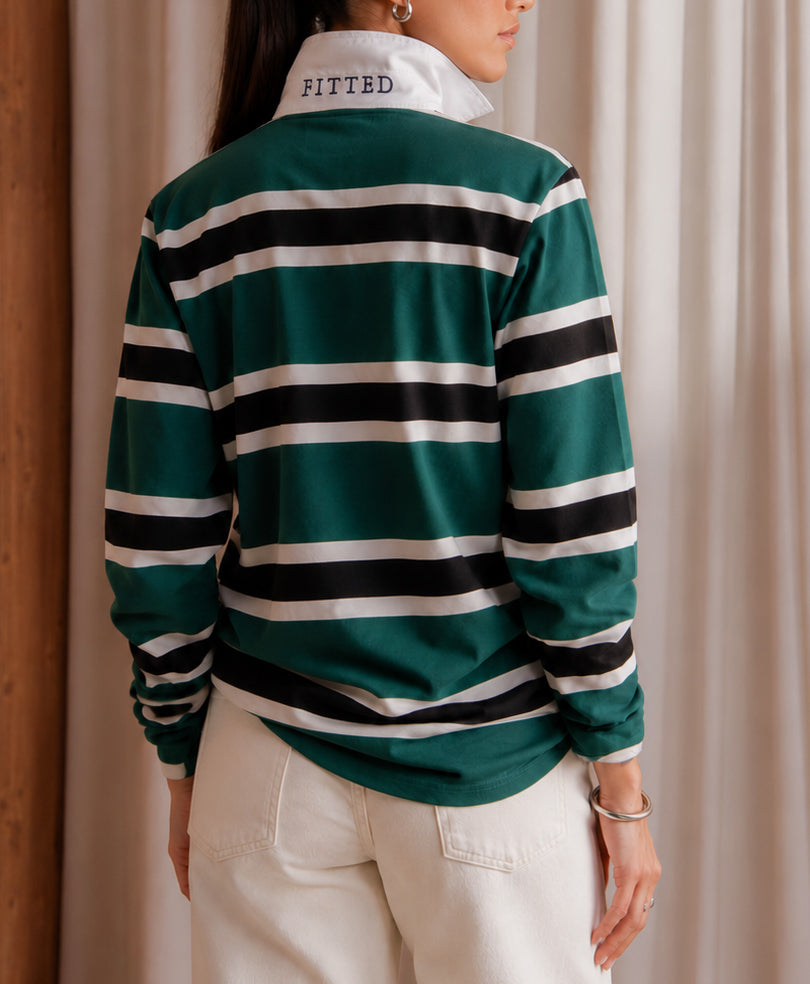 Green Monaco Stripe Rugby (Women)