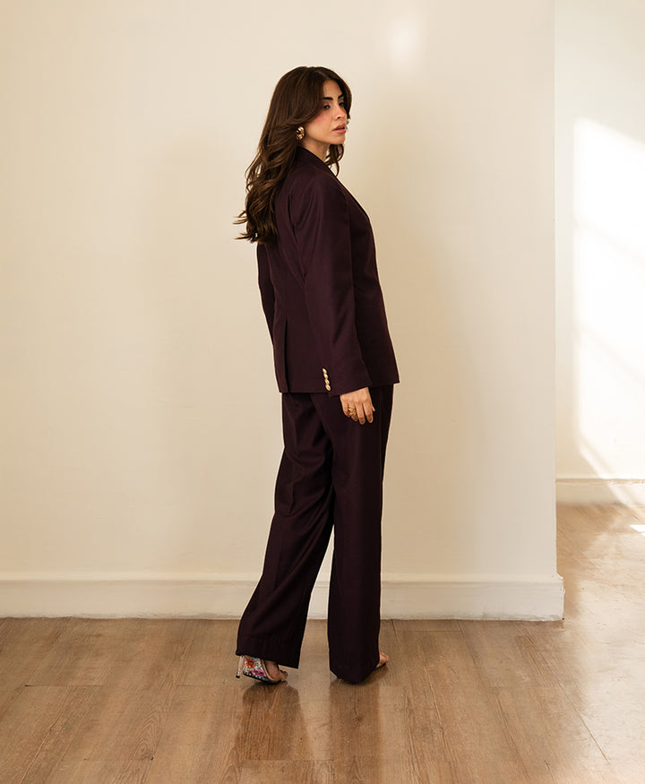 Montclair Burgundy Tailored Blazer (Women)