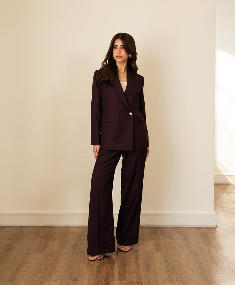 Montclair Burgundy Tailored Blazer (Women)