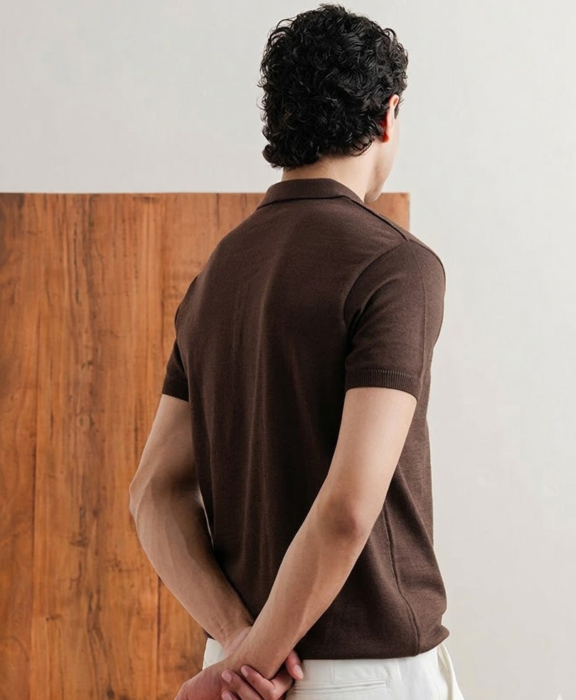 Basic Knitted POLO Chocolate