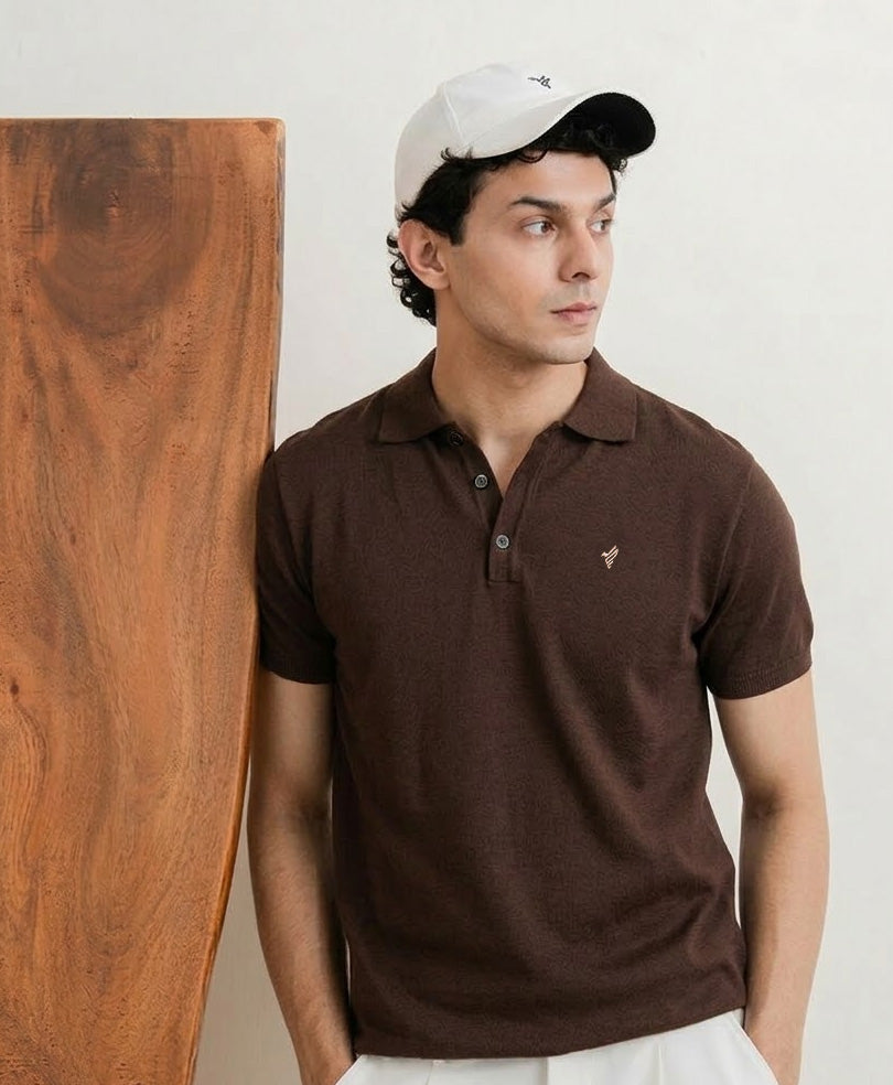 Basic Knitted POLO Chocolate