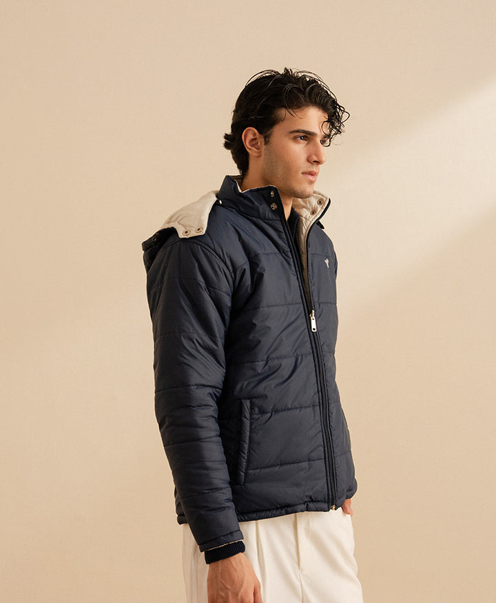 OFF White & Navy Reversible Quilted Jacket