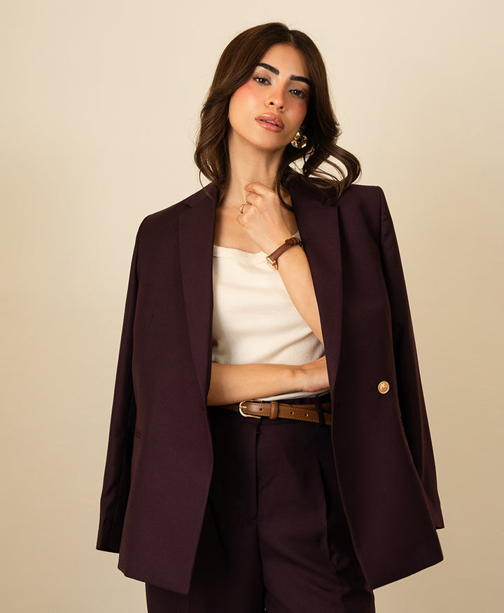 Montclair Burgundy Tailored Blazer (Women)