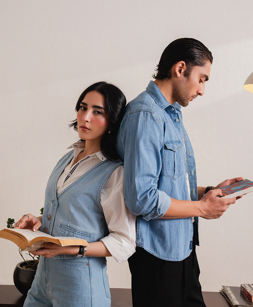 Blue Denim Waistcoat (Women)