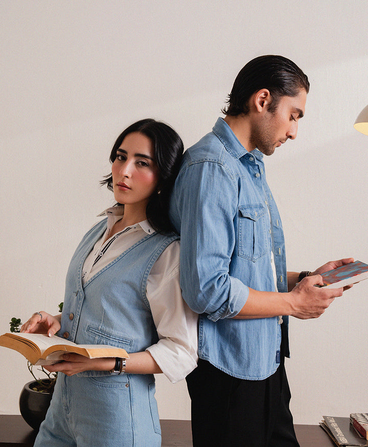 Blue Denim Waistcoat (Women)