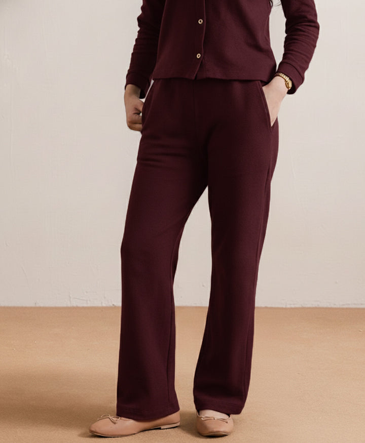 Maroon Fine Waffle knit Shirt (Women)