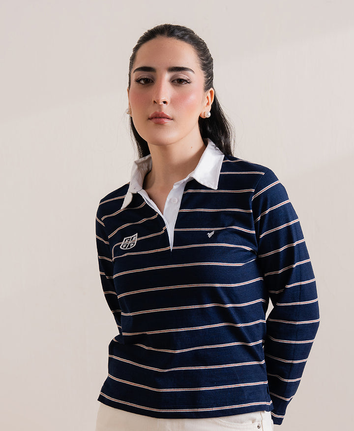 Navy Full Sleeve Rugby Shirt (Women)
