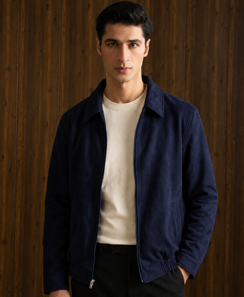 Navy Ascot Suede Jacket