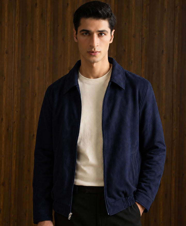 Navy Ascot Suede Jacket
