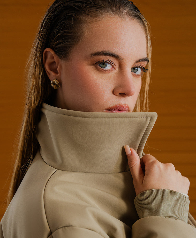 Beige Quilted Jacket (Women)