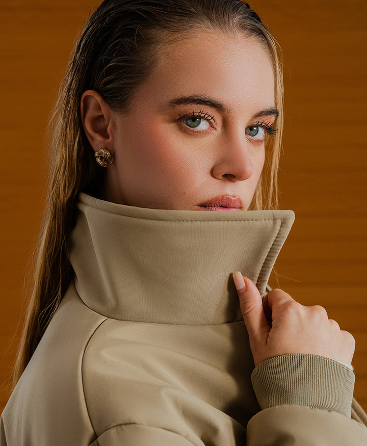 Beige Quilted Jacket (Women)