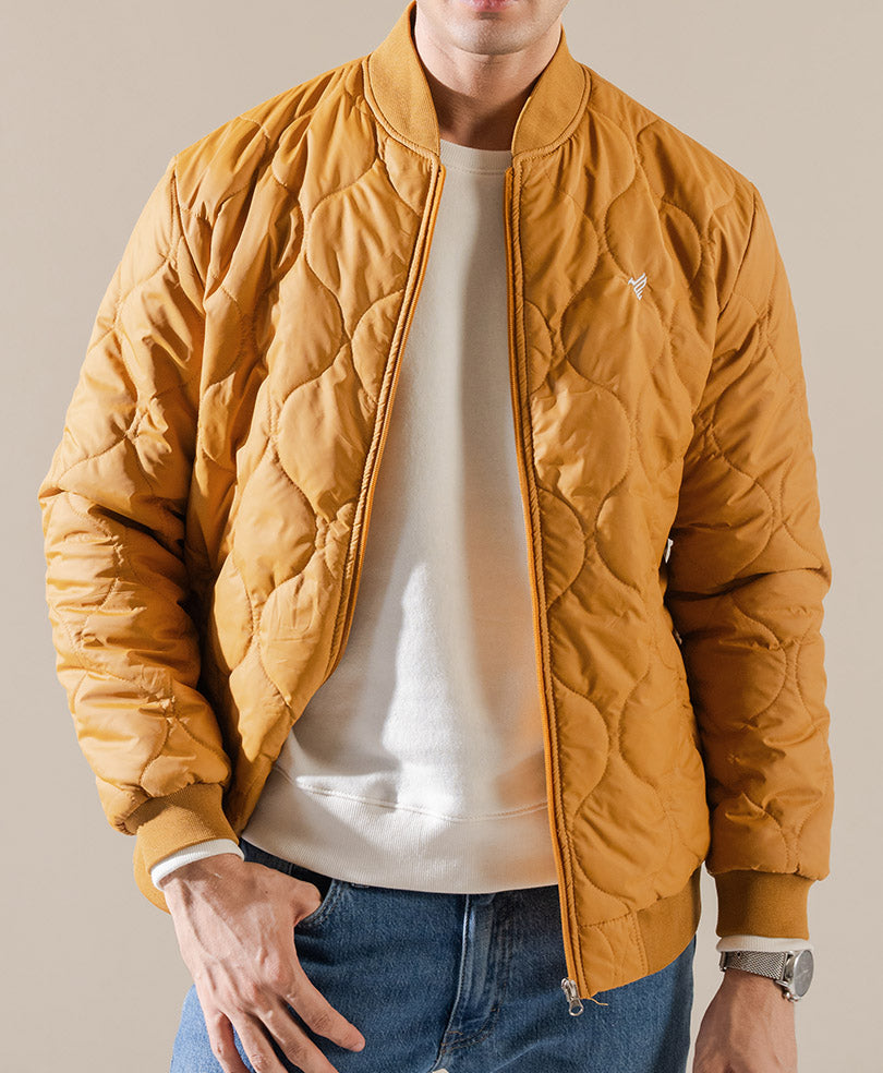 Diamond Quilted Mustard Jacket