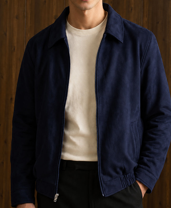 Navy Ascot Suede Jacket