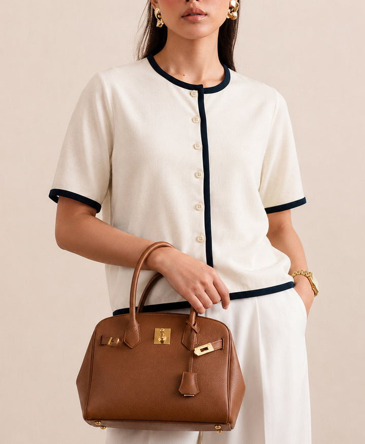 Ivory Contrast Cardigan (Women)