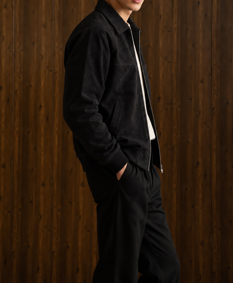 Black Oakmont Faux Suede Jacket
