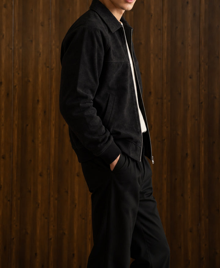Black Oakmont Faux Suede Jacket