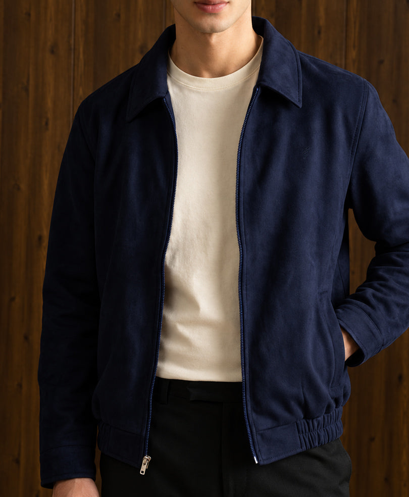 Navy Ascot Suede Jacket