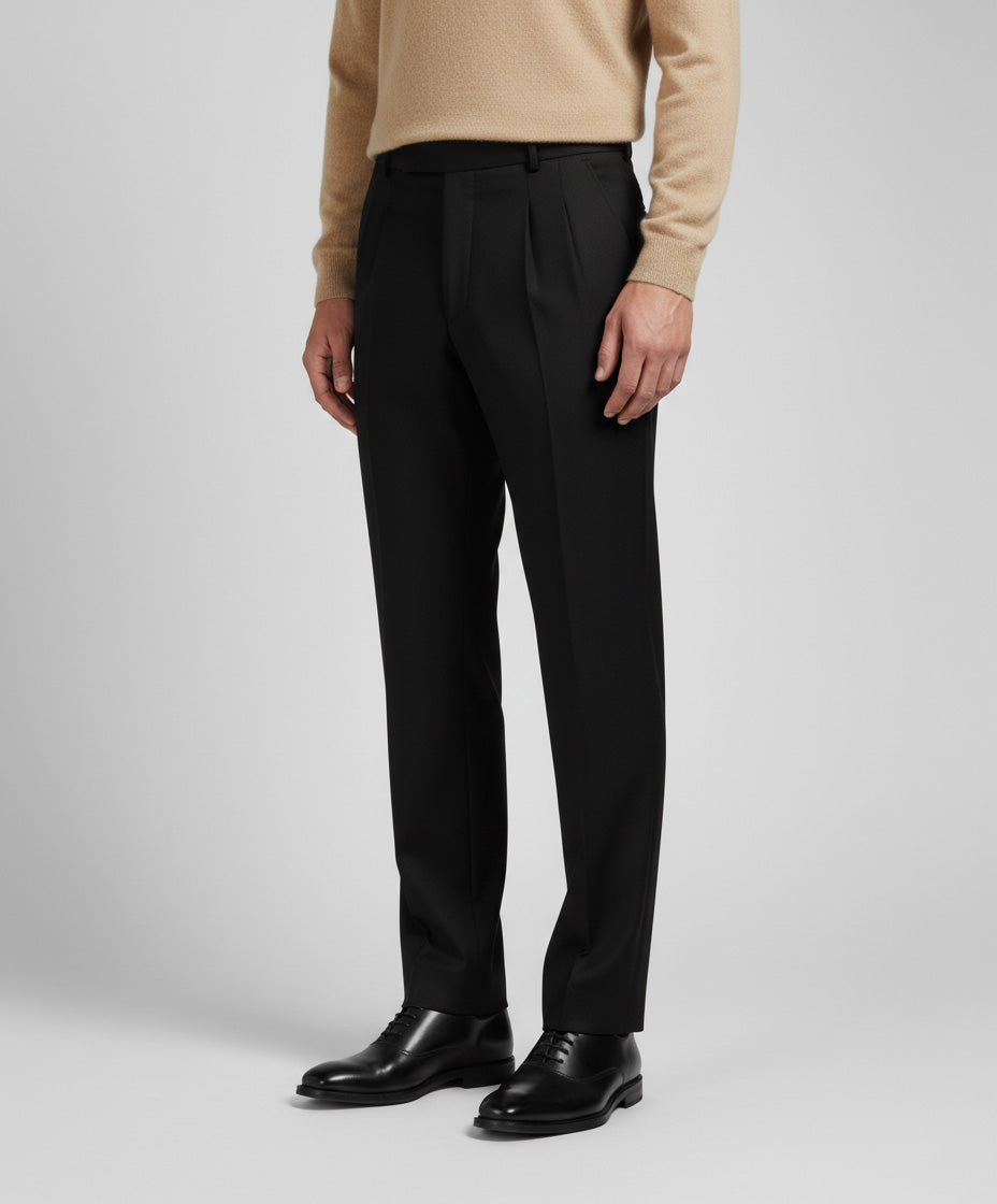 Black Single Side Tab Ghurka Pants