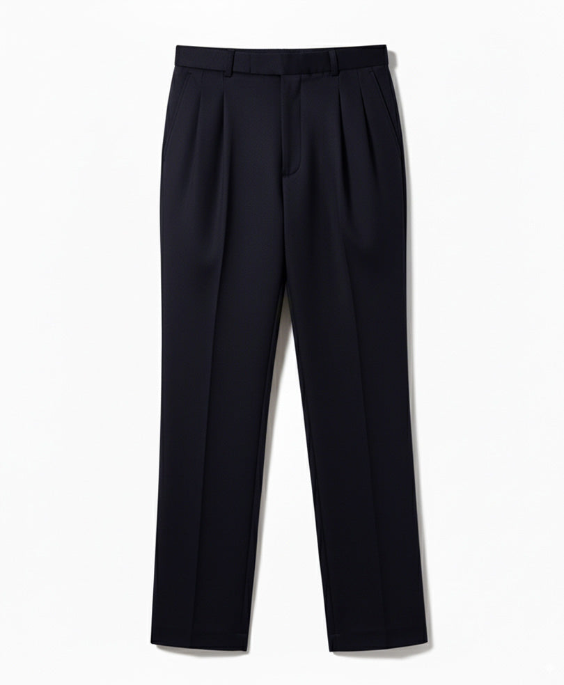 Dk Navy Pleated Dress Pant
