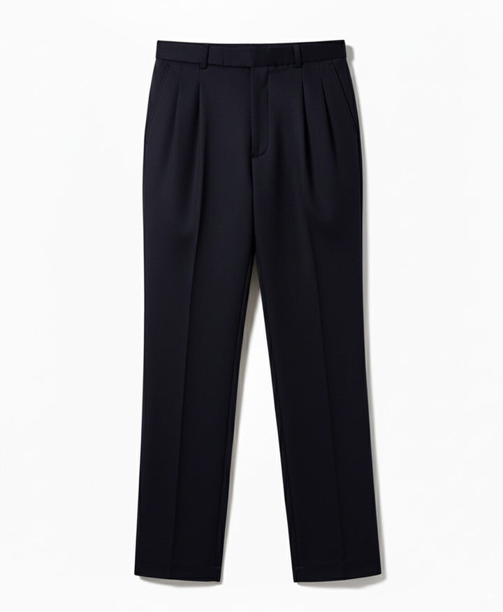 Dk Navy Pleated Dress Pant